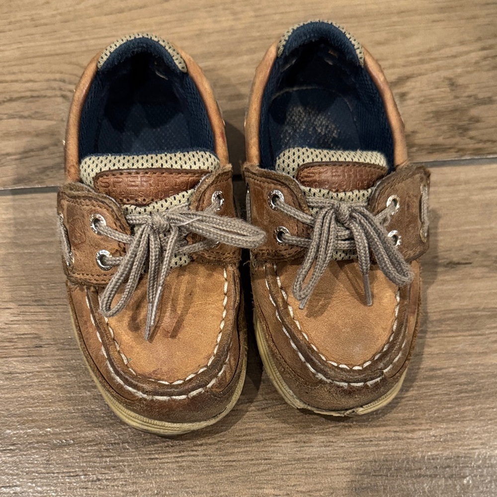 Sperry Brown Leather Boat Shoes for Kids